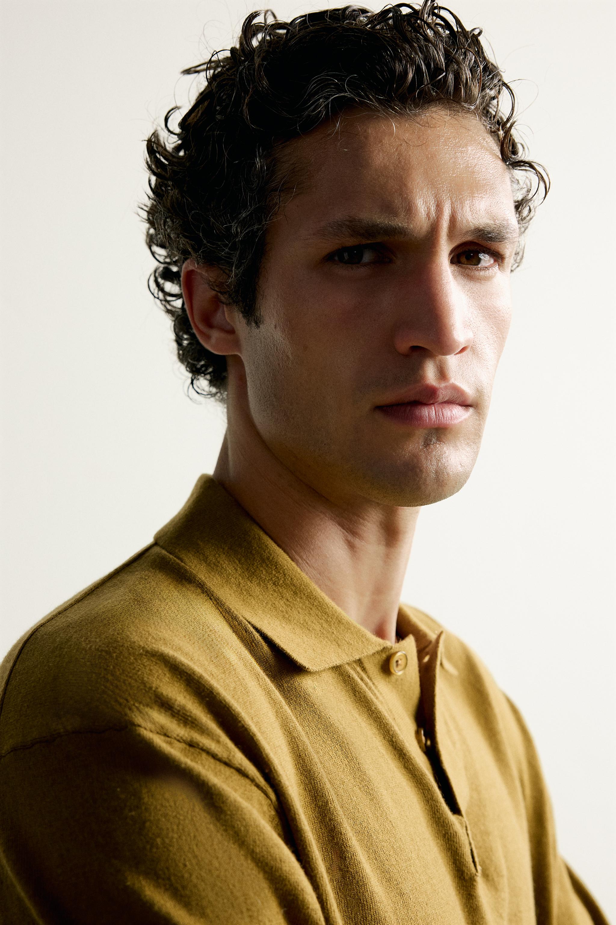COTTON-CASHMERE KNIT POLO